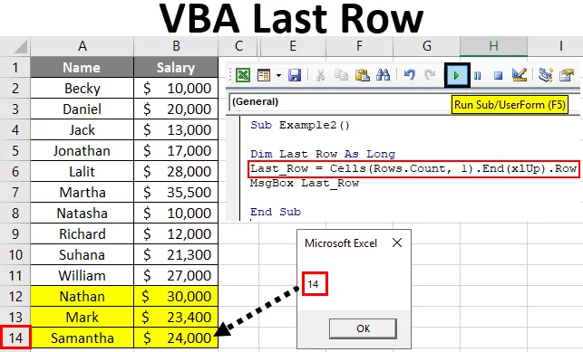 VBA Last Row - Come trovare l'ultima riga utilizzata in Excel utilizzando il codice VBA?