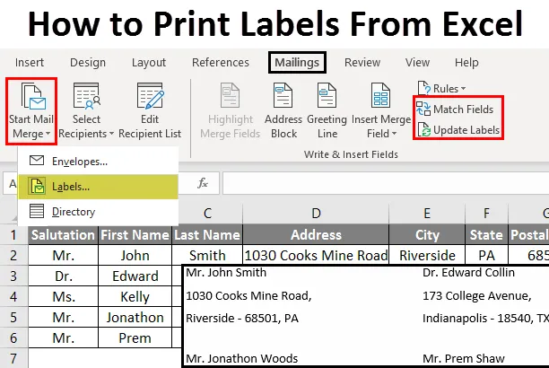 How To Make Labels From Excel